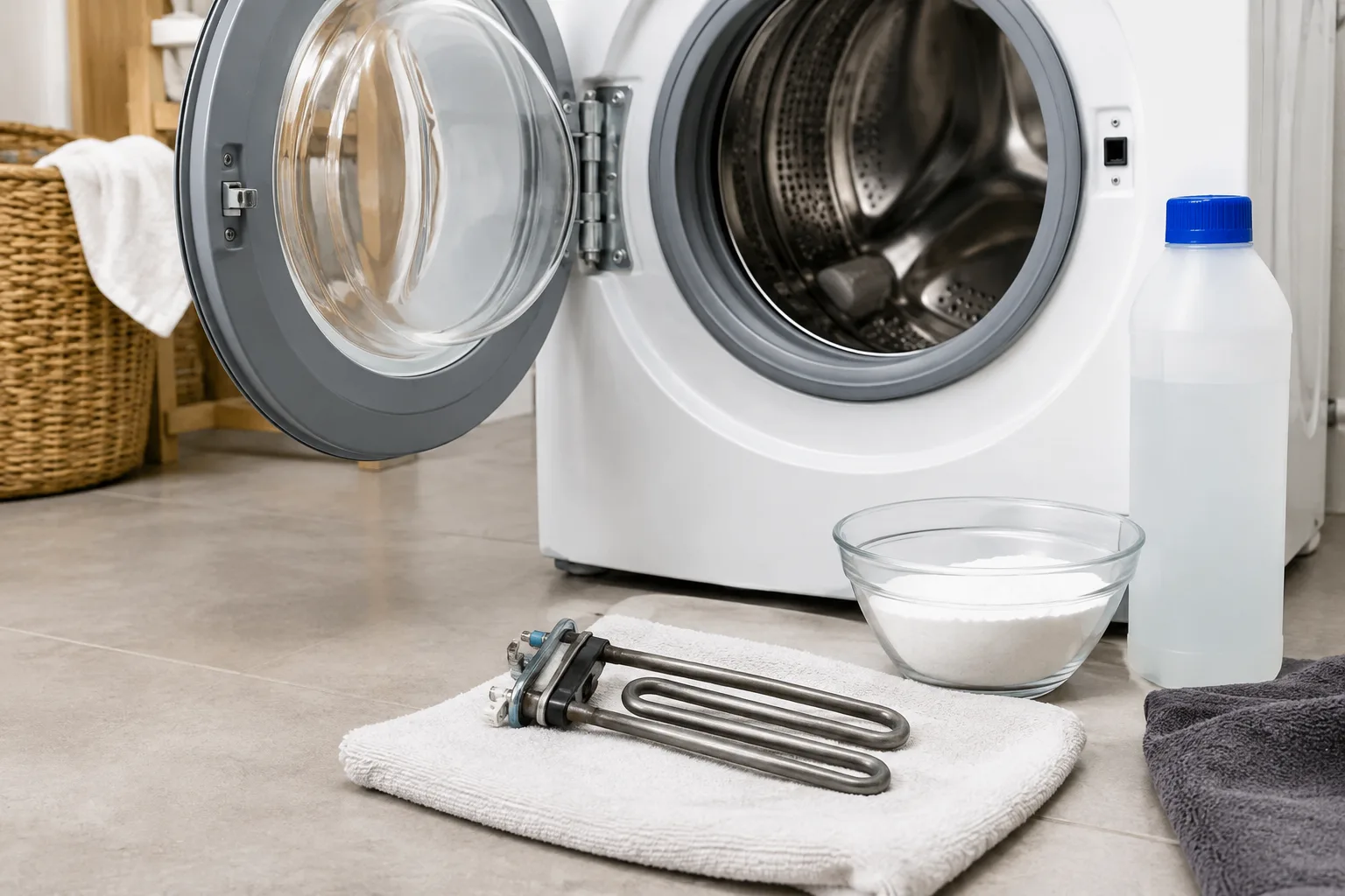 Waschmaschine entkalken: So schuetzen Sie Heizelement und Leitungen