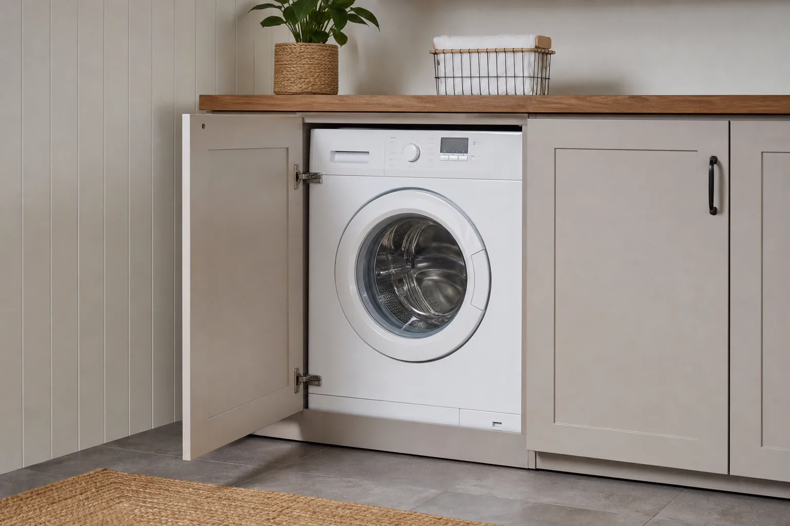 Waschmaschine in eine Einbauloesung integrieren: DIY-Anleitung fuer Anfaenger